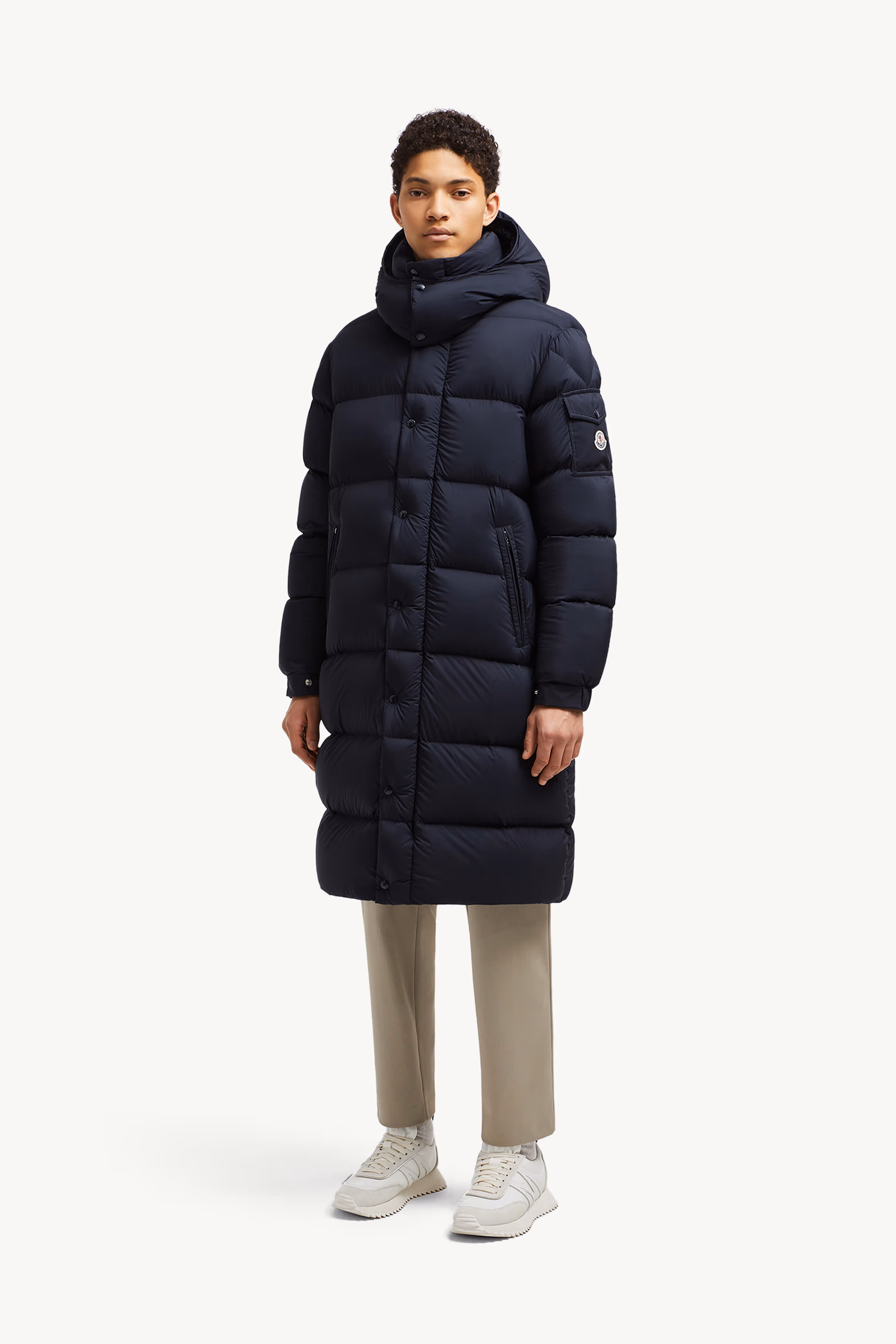 Doudoune longue Hanoverian à capuche Hommes Bleu Nuit Moncler 3